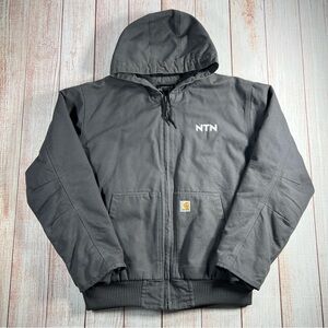 Carhartt J130-M  GVL Hooded Acvtice Jacket Mens XL Loose Fit Gray Embroidered